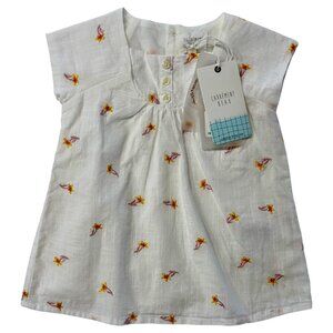 CARREMENT BEAU - MINI DRESS OFF WHITE/PINK WITH EMBROIDERIES